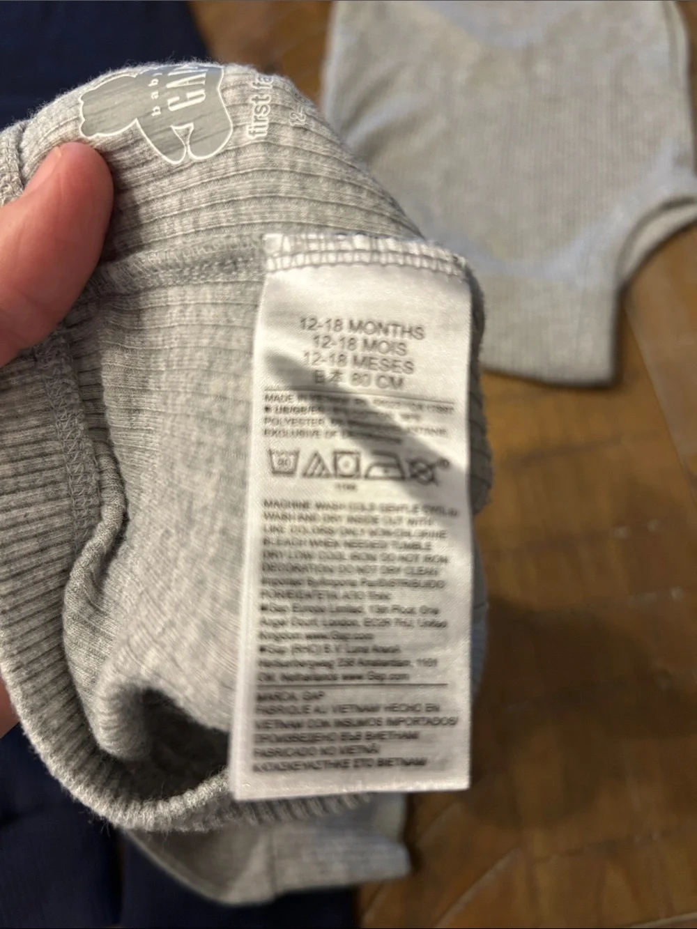 GAP Two-Piece Ribbed matching Sets in Navy and Heather Gray